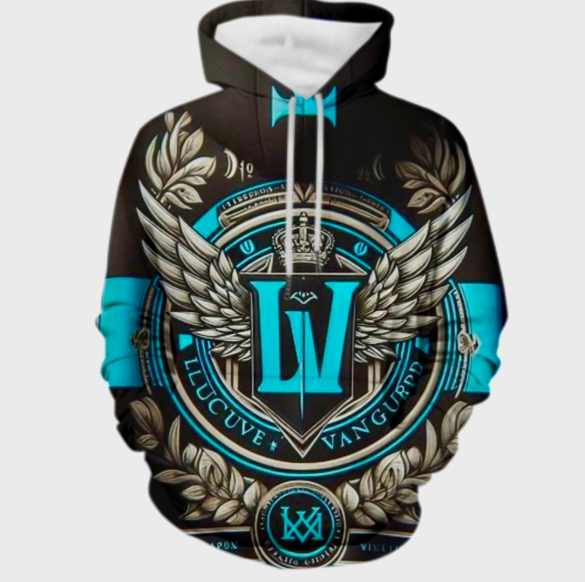 Custom Blue Hoodies 3D Print hoodie with Pocket for Men and Women