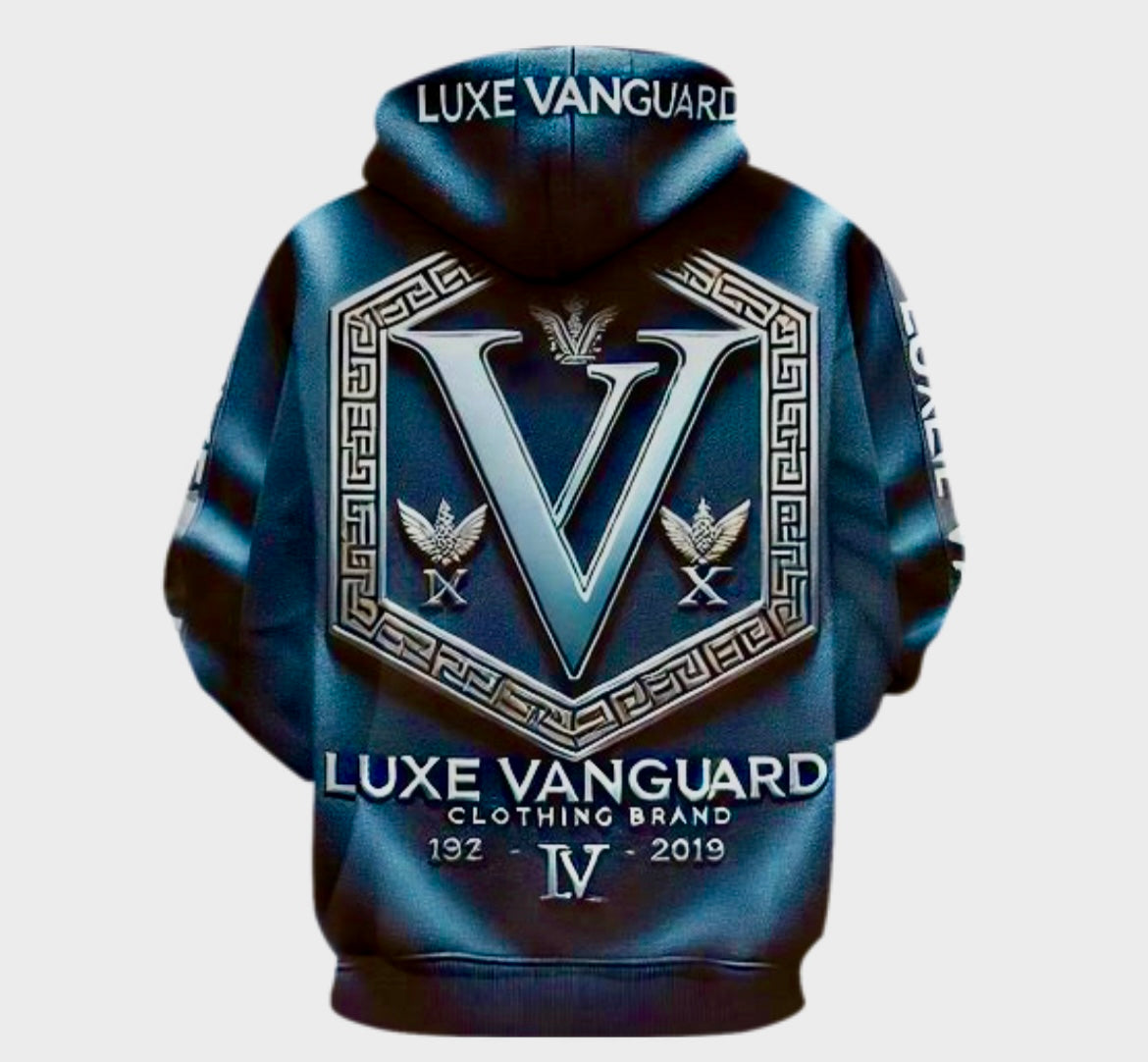 Custom Navy Blue Hoodies 3D Print hoodie with Pocket for Men and Women