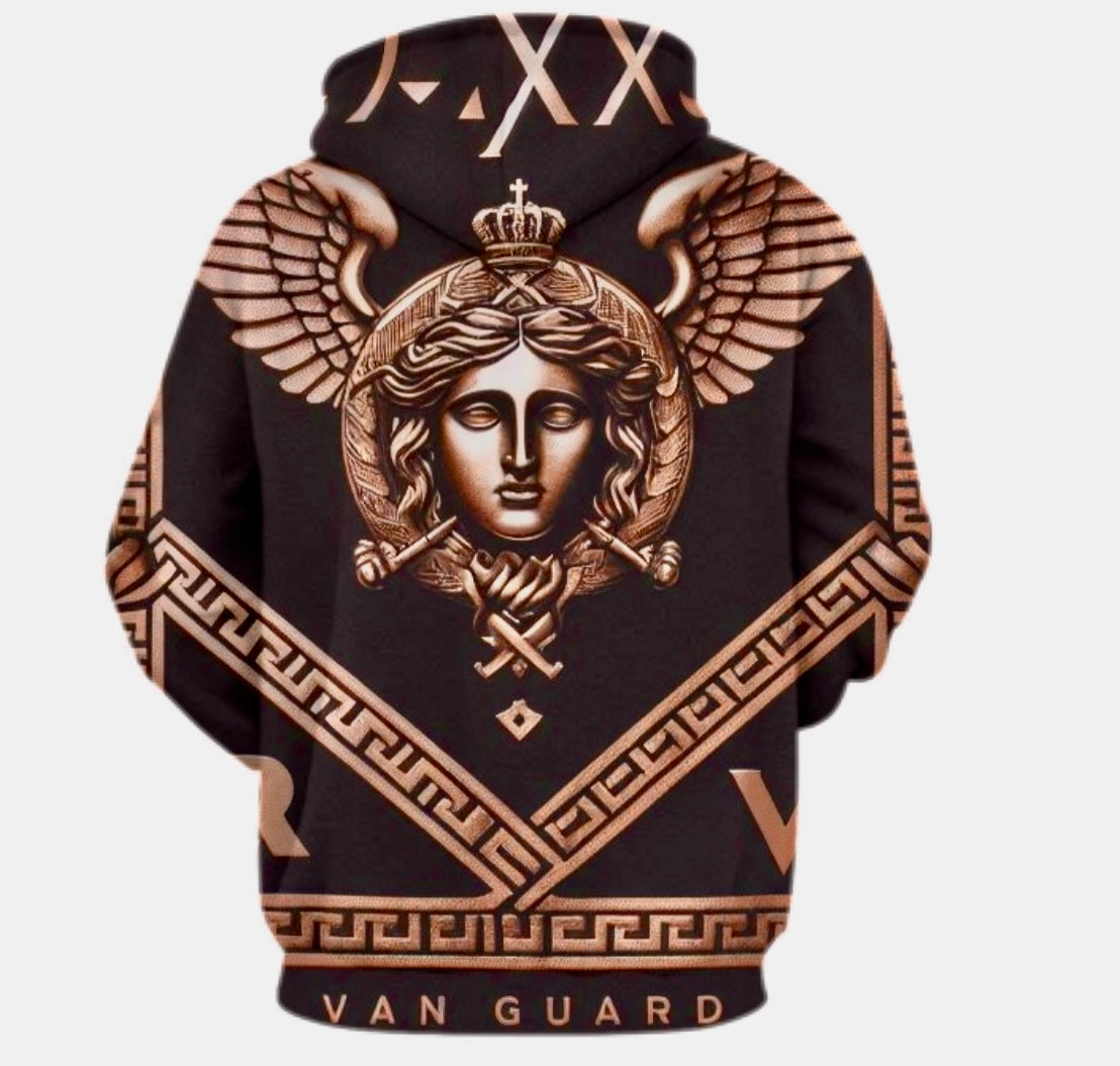 Custom Hoodies 3D Print Hoodie with Pocket for Men and Women Pullover Hoodies (Black)