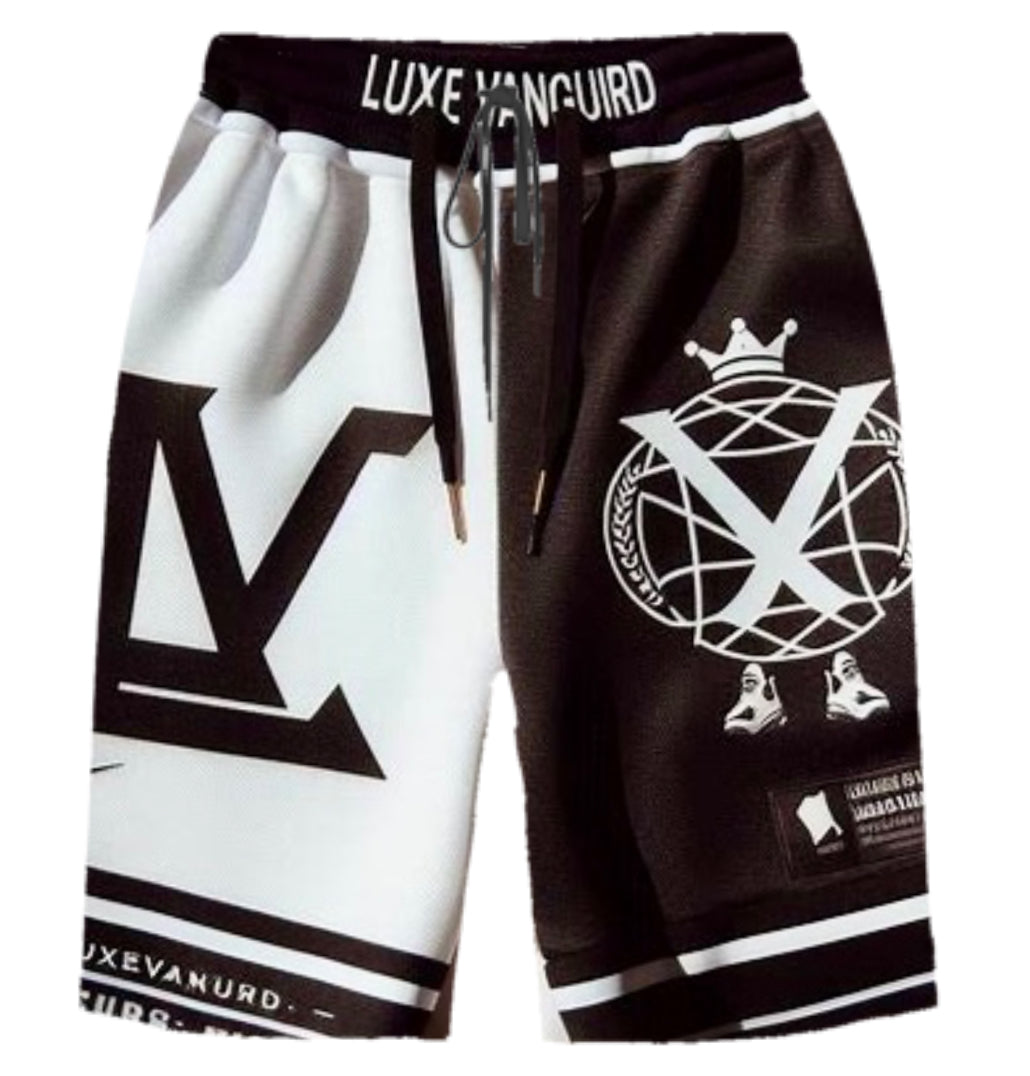 Limited Edition White and Black Luxe Vanguard Shorts