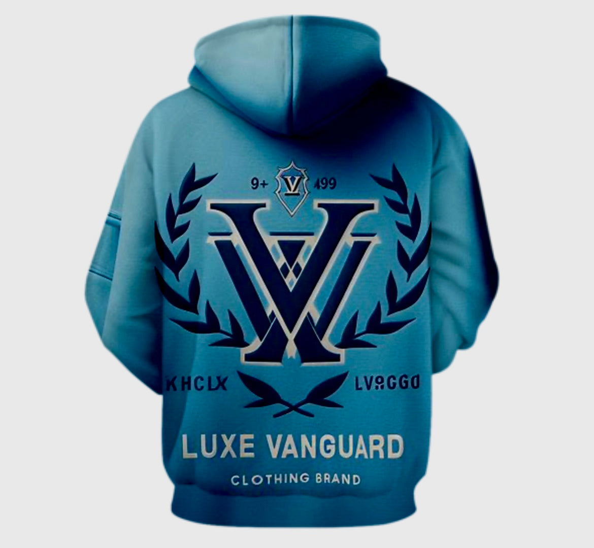 Custom Blue Hoodie Unisex Custom 3D Printed Jacket Hoodie