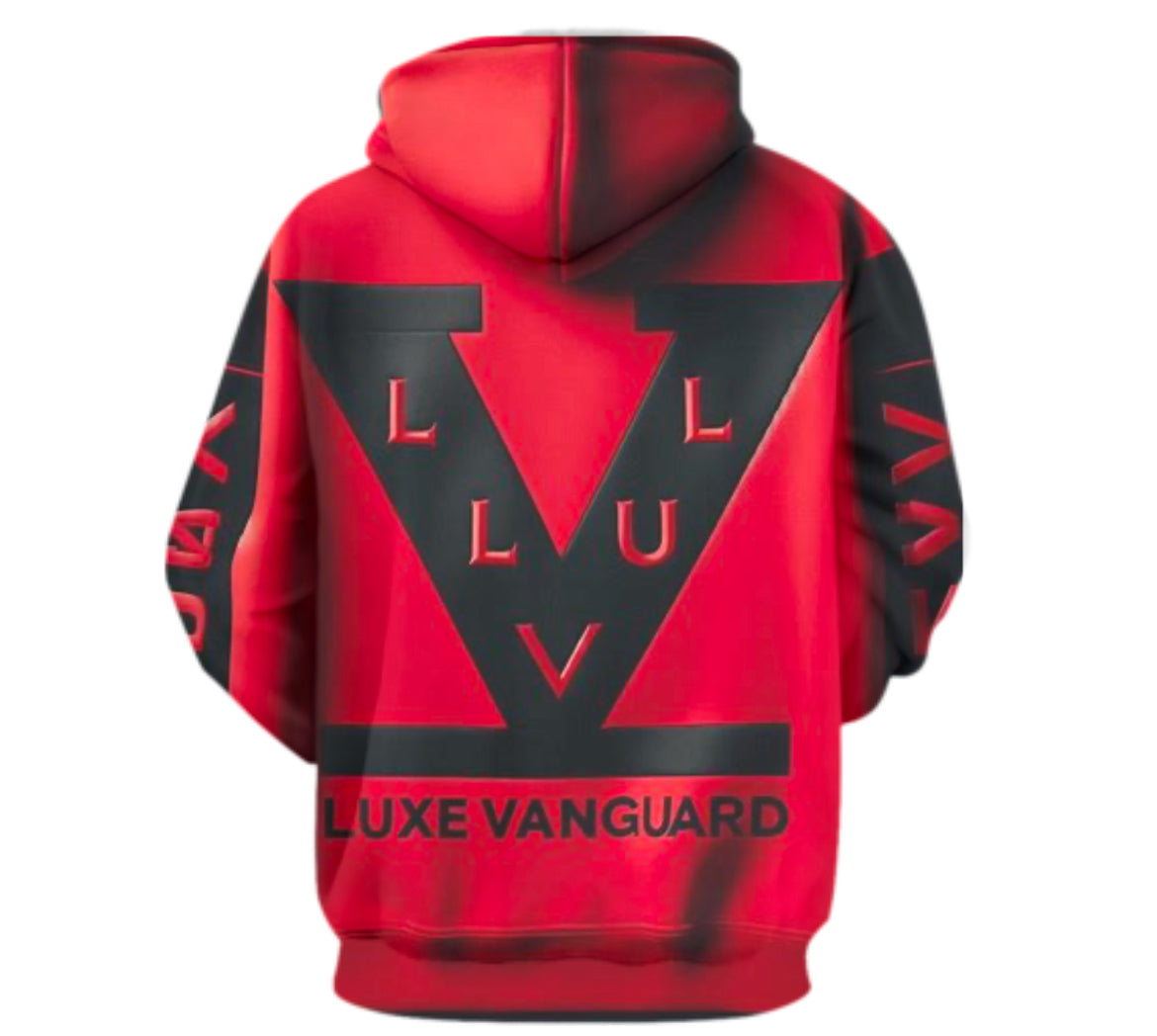 Custom Red Hoodie Unisex Custom 3D Printed Jacket Hoodie