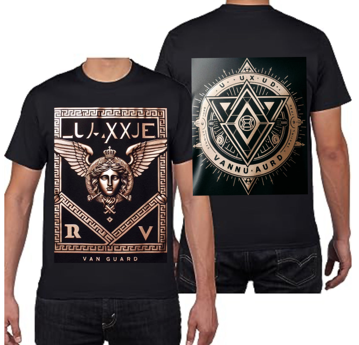 Urban Scene Graphic T-Shirt Men's Black Tee by LuxeVanguard