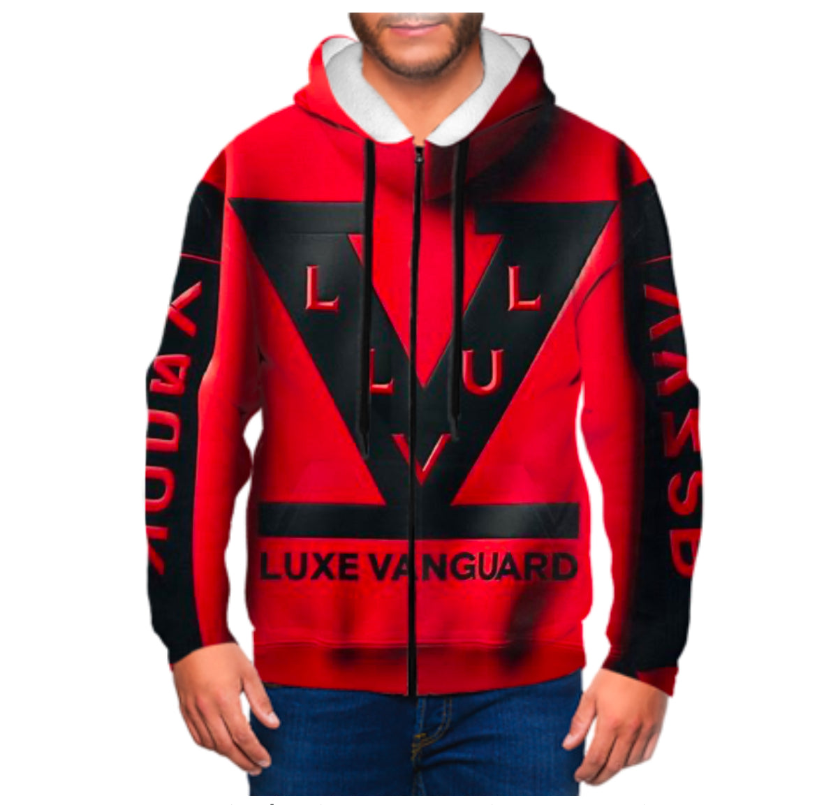 Custom Red Hoodie Unisex Custom 3D Printed Jacket Hoodie