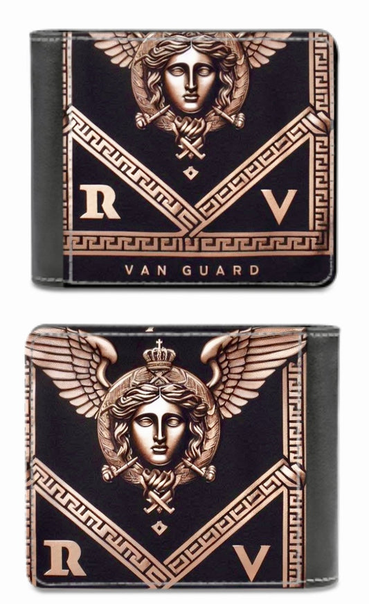 Custom Leather Wallets For Men, Double Sided Print (Black)