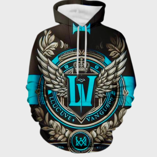Custom Blue Hoodies 3D Print hoodie with Pocket for Men and Women