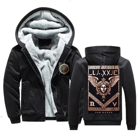 Hoodies for Men/Women Personalized Jacket and Sweatshirt Fleece Full Zip Winter Coat (Black)