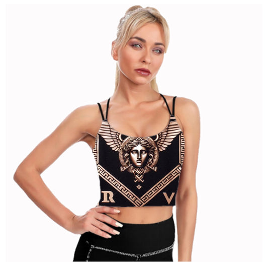 Crop Tops Personalized Sports Bras Yoga Top Workout Tank Tops for Women Girls (Black)