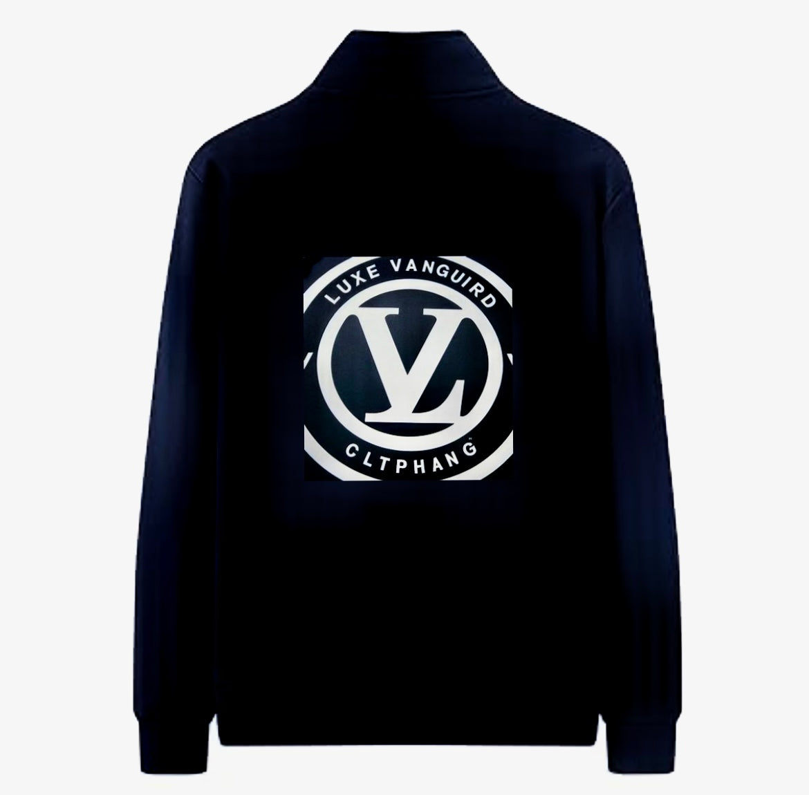 Custom Navy Blue Sweatshirt Jacket Women Full Zip Up Fleece Sweater