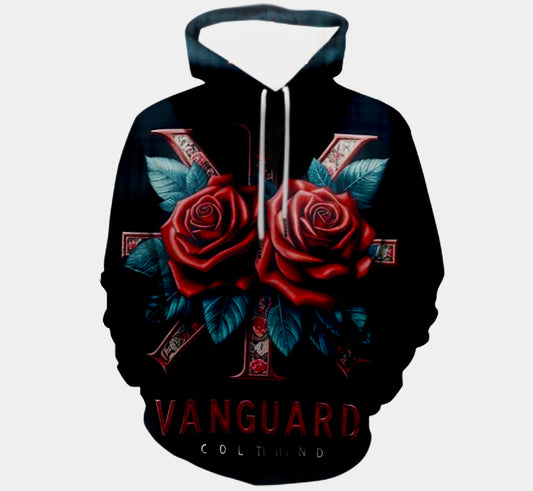 Custom Hoodies 3D Print Rose Hoodie with Pocket for Men and Women