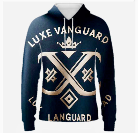 Custom Hoodie All Over 3D Print Navy Blue Sweatershirt