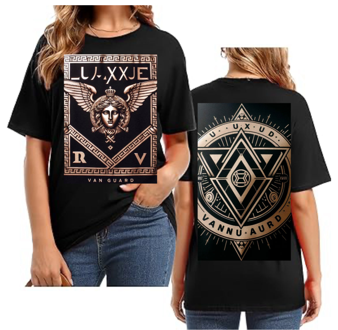 Custom T Shirts for Women Vintage Tee (Black)