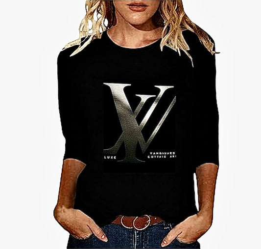 Custom LV Sleeve T-Shirt Women