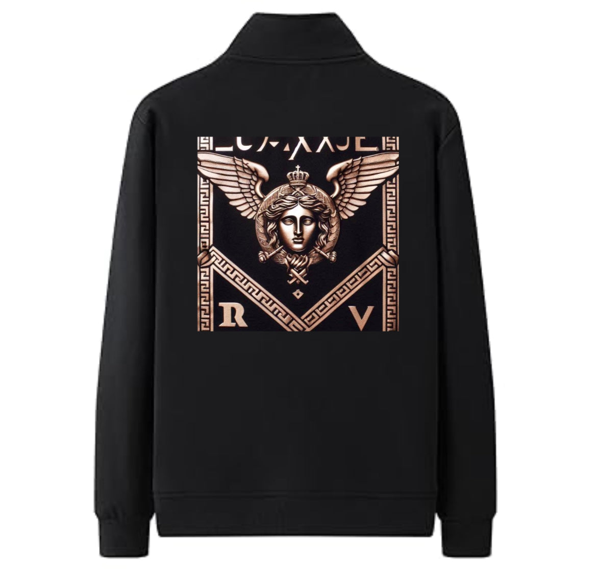 Custom Track Jacket Design Personalized Sweatshirt Men /Womens Jackets Zip Up Fleece Coats (Black)