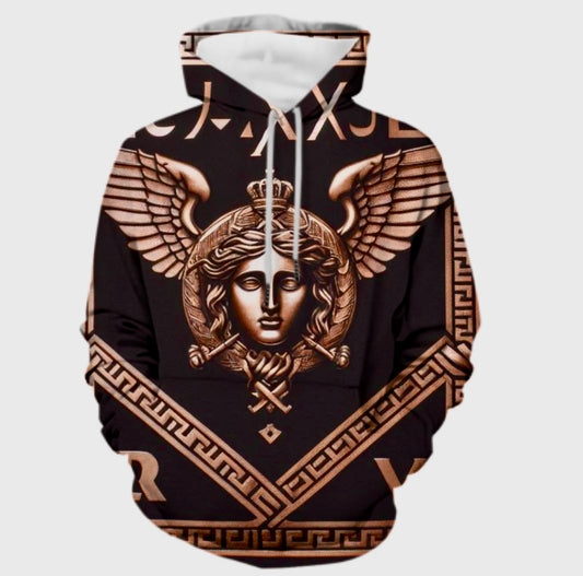 Custom Hoodies 3D Print Hoodie with Pocket for Men and Women Pullover Hoodies (Black)
